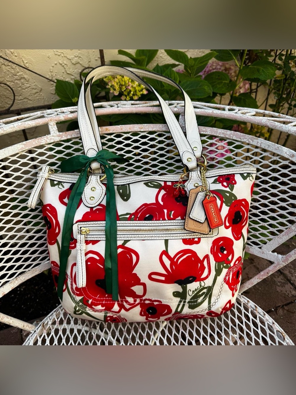 Y2K Floral Coach Tote